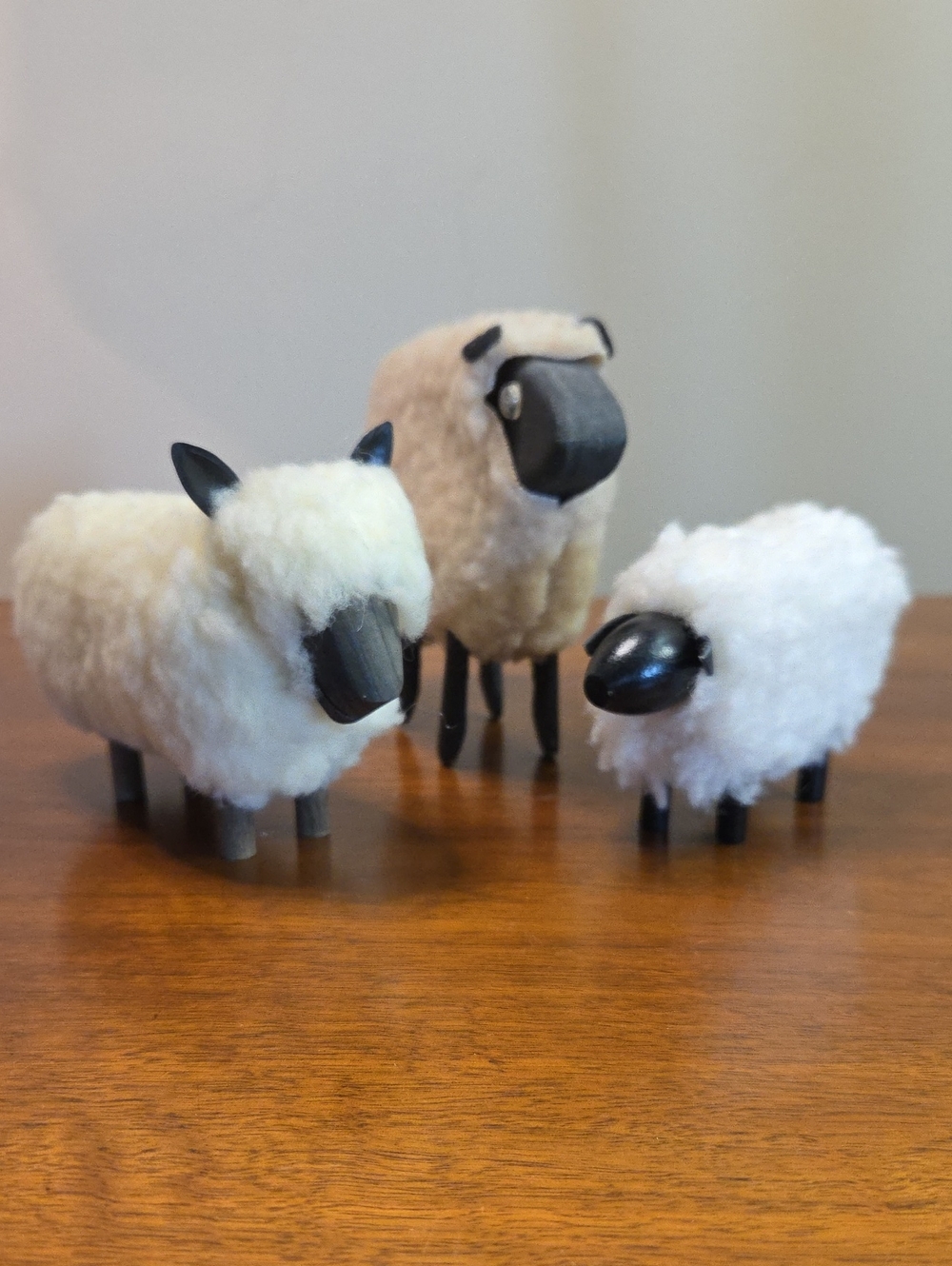 Wool Wrapped Wooden Sheep Set Of 3